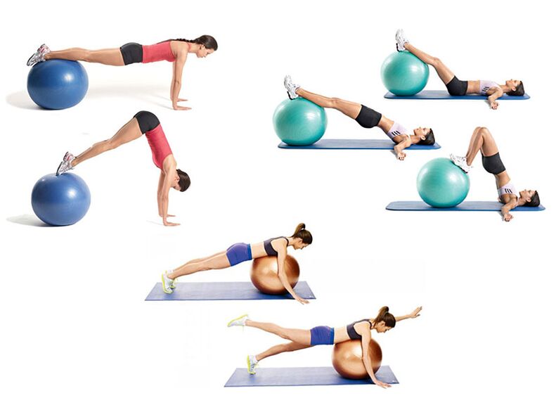 Para o tratamento da osteocondrose da columna, realízanse exercicios do complexo de terapia de exercicios